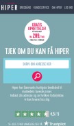 How hiper.dk looks like on a mobile device such as an iPhone.