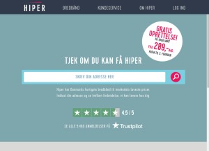 How hiper.dk looks like on a tablet such as an iPad.