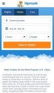 How hipmunk.com looks like on a mobile device such as an iPhone.