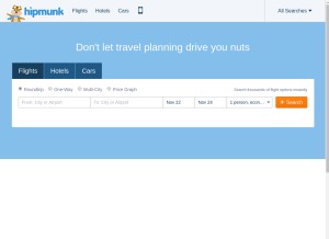 How hipmunk.com looks like on a tablet such as an iPad.