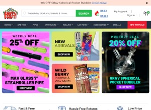 How hippyhut.com looks like on a tablet such as an iPad.