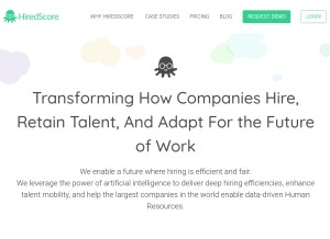 How hiredscore.com looks like on a tablet such as an iPad.