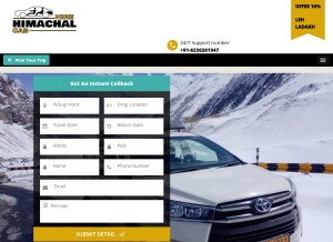 How hirehimachalcab.com looks like on a tablet such as an iPad.