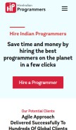 How hireindianprogrammers.com looks like on a mobile device such as an iPhone.