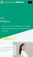 How hireprofessionalwriters.com looks like on a mobile device such as an iPhone.