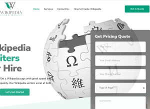 How hirewikipediawriters.com looks like on a tablet such as an iPad.