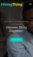 How hiringthing.com looks like on a mobile device such as an iPhone.