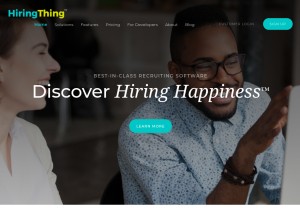 How hiringthing.com looks like on a tablet such as an iPad.