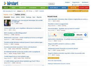 How hirstart.hu looks like on a tablet such as an iPad.