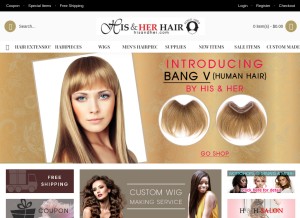 How hisandher.com looks like on a tablet such as an iPad.