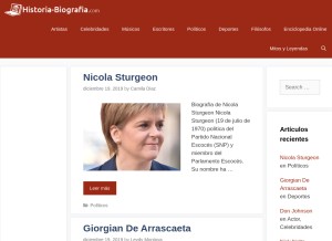 How historia-biografia.com looks like on a tablet such as an iPad.