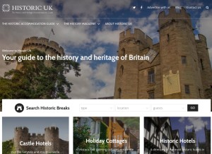 How historic-uk.com looks like on a tablet such as an iPad.