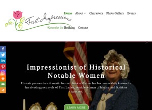 How historicalfirstimpressions.com looks like on a tablet such as an iPad.