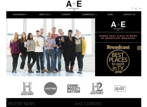 How history.com looks like on a tablet such as an iPad.