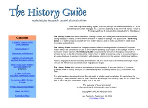How historyguide.org looks like on a tablet such as an iPad.