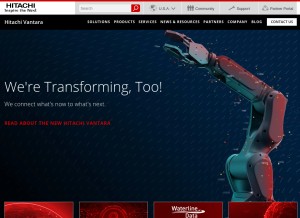 How hitachivantara.com looks like on a tablet such as an iPad.