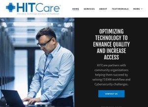 How hitcare.com looks like on a tablet such as an iPad.