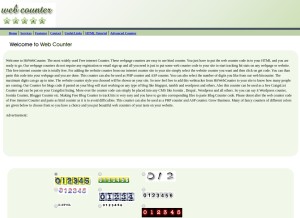 How hitwebcounter.com looks like on a tablet such as an iPad.