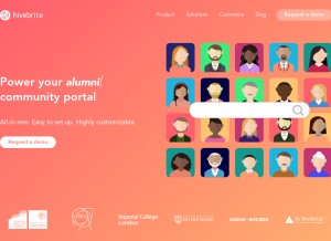 How hivebrite.com looks like on a tablet such as an iPad.