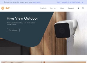 How hivehome.com looks like on a tablet such as an iPad.