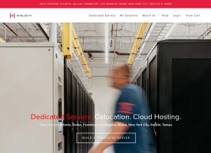 How hivelocity.net looks like on a tablet such as an iPad.