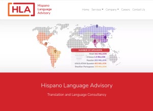How hlatranslations.com looks like on a tablet such as an iPad.