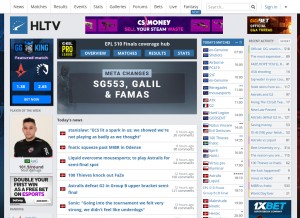 How hltv.org looks like on a tablet such as an iPad.