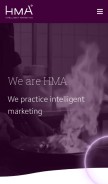 How hmamarketing.com looks like on a mobile device such as an iPhone.