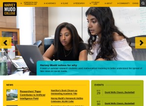 How hmc.edu looks like on a tablet such as an iPad.