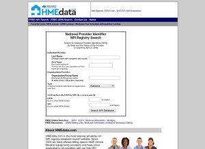 How hmedata.com looks like on a tablet such as an iPad.