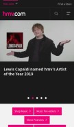 How hmv.com looks like on a mobile device such as an iPhone.