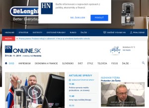 How hnonline.sk looks like on a tablet such as an iPad.