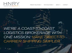 How hnrylogistics.com looks like on a tablet such as an iPad.