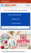 How hobbylobby.com looks like on a mobile device such as an iPhone.