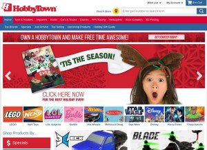 How hobbytown.com looks like on a tablet such as an iPad.