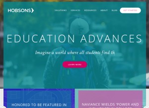 How hobsons.com looks like on a tablet such as an iPad.
