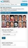How hockey-reference.com looks like on a mobile device such as an iPhone.