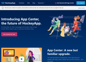 How hockeyapp.net looks like on a tablet such as an iPad.