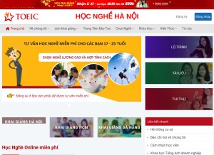 How hocnghehanoi.edu.vn looks like on a tablet such as an iPad.