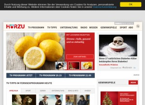 How hoerzu.de looks like on a tablet such as an iPad.