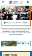 How hofstra.edu looks like on a mobile device such as an iPhone.