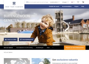 How hofvansaksen.nl looks like on a tablet such as an iPad.