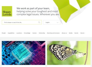 How hoganlovells.com looks like on a tablet such as an iPad.