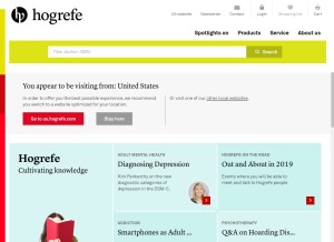 How hogrefe.com looks like on a tablet such as an iPad.