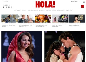 How hola.com looks like on a tablet such as an iPad.