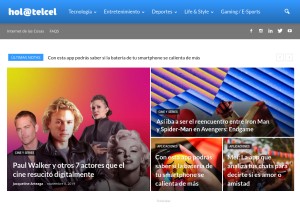 How holatelcel.com looks like on a tablet such as an iPad.