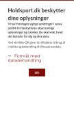 How holdsport.dk looks like on a mobile device such as an iPhone.