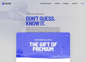 How hole19golf.com looks like on a tablet such as an iPad.