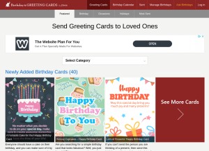 How holidaycardsapp.com looks like on a tablet such as an iPad.