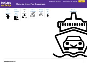 How holidayextras.com looks like on a tablet such as an iPad.